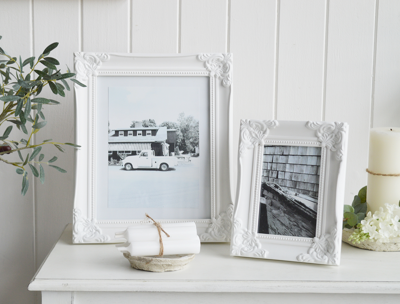 Camden White Wooden Photoframes New England Coastal Interiors and