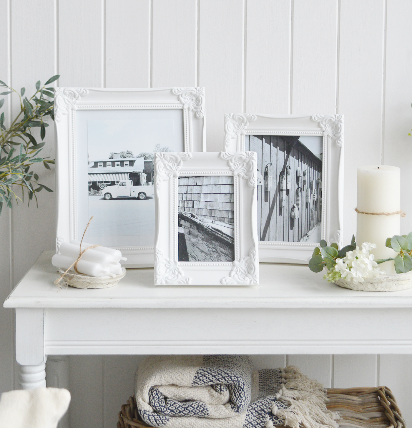 Camden White Wooden Photoframes New England Coastal Interiors and
