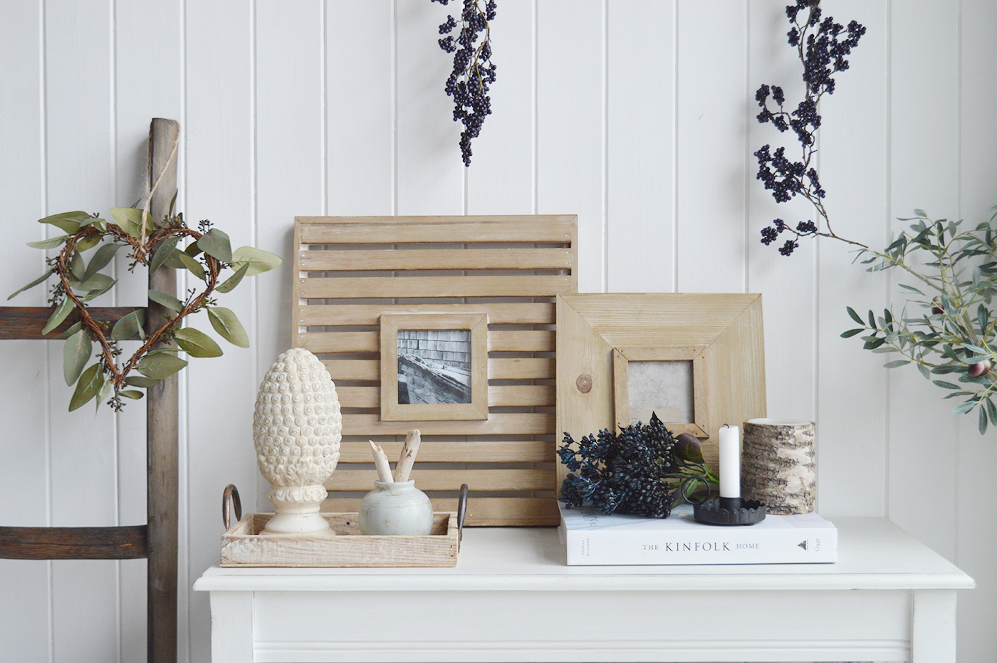 Wooden rustic photo frames to complement New England coastal, country and farmhouse furniture
