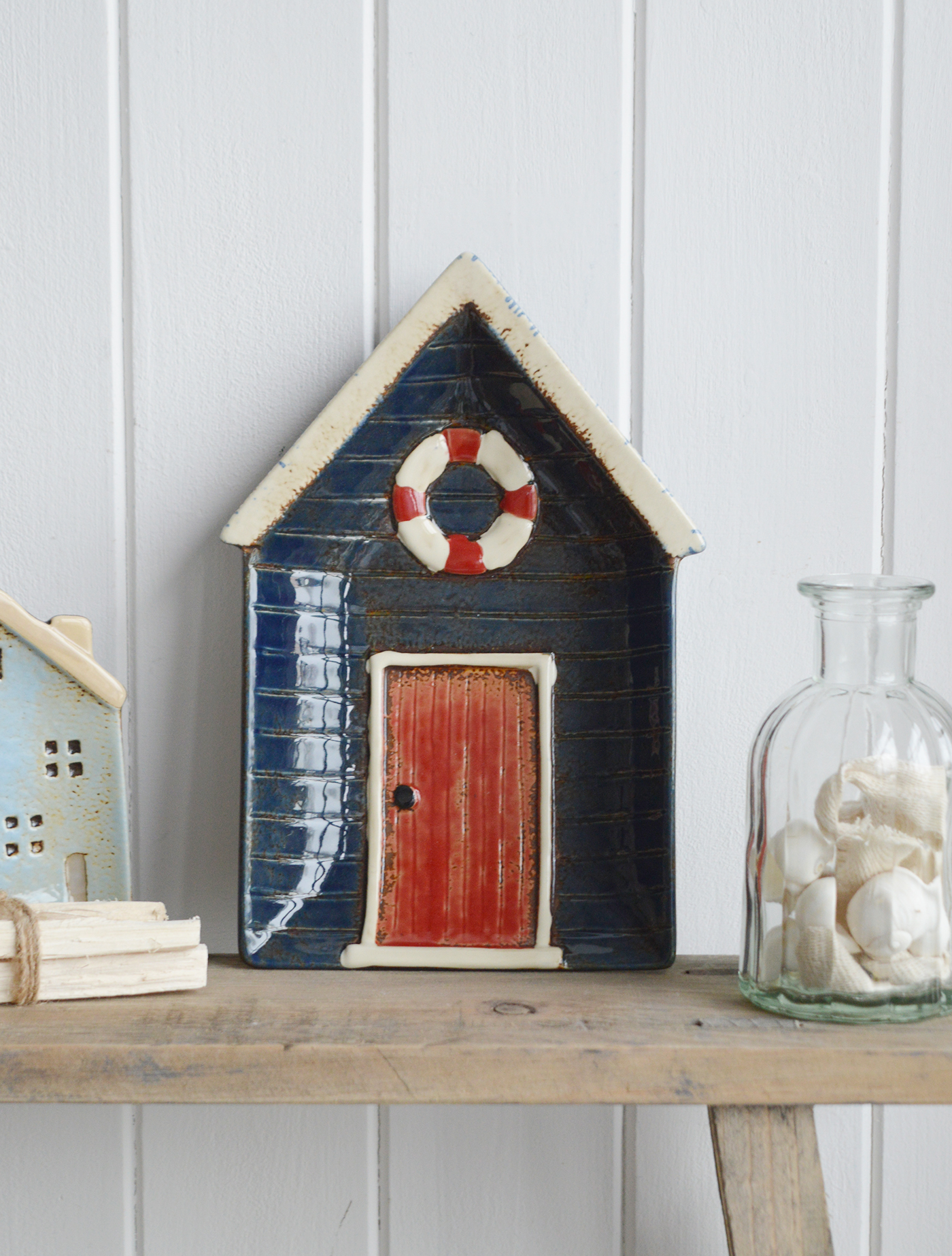 Decorative ceramic plates, beach hut and cottages from The White Lighthouse coastal, New England and country , farmhouse furniture and home decor accessories UK