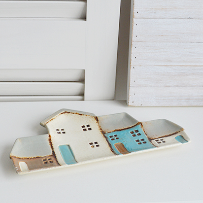 Decorative ceramic plates, beach hut and cottages from The White Lighthouse coastal, New England and country , farmhouse furniture and home decor accessories UK