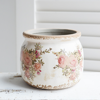 Rosewood Ceramic pot - New England, modern country, coastal and modern farmhouse furniture and interiors