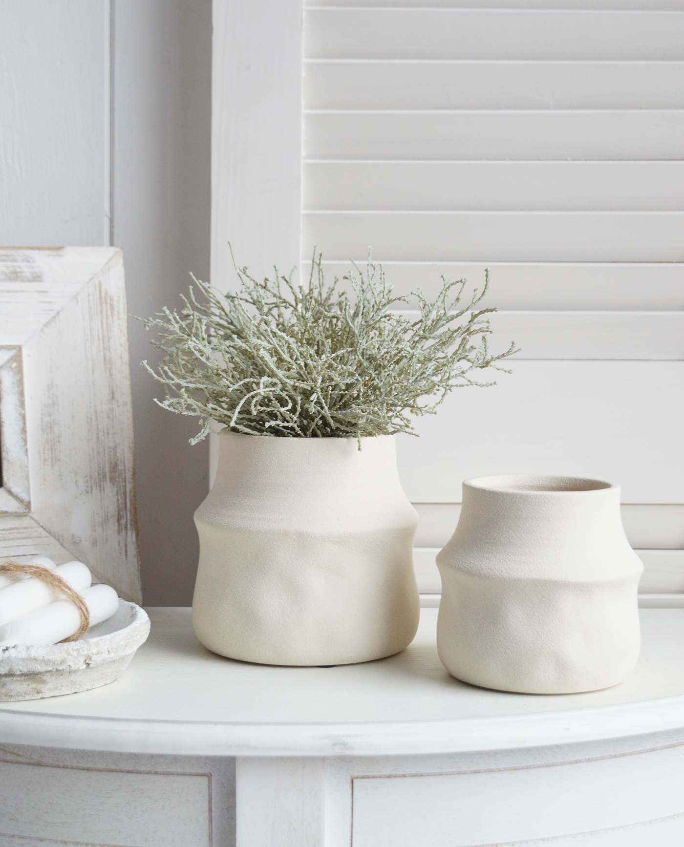 Harvard Textural Ceramic Pots - New England, coastal, modern farmhouse and country homes interiors and furniture