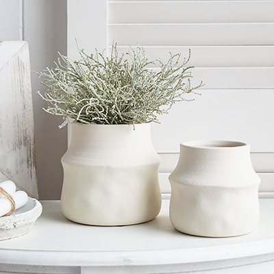 Harvard Textural Ceramic Pots - New England, coastal, modern farmhouse and country homes interiors and furniture