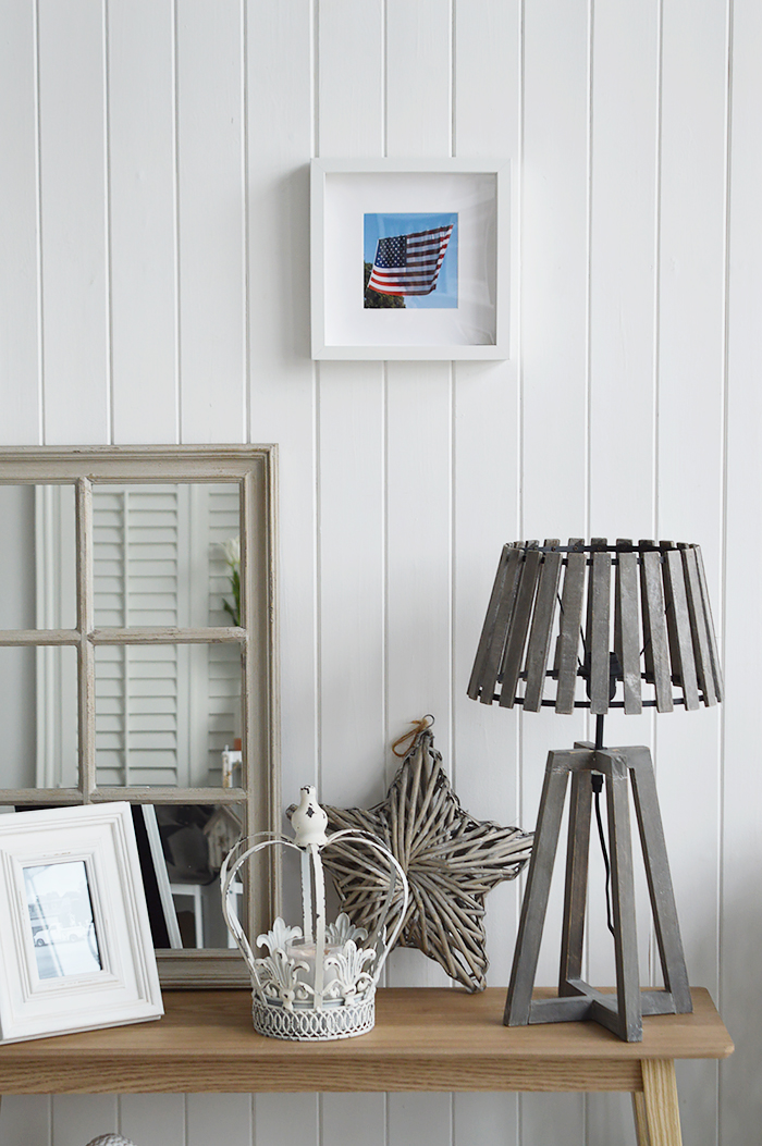 Framed American flag print for wall or freestanding