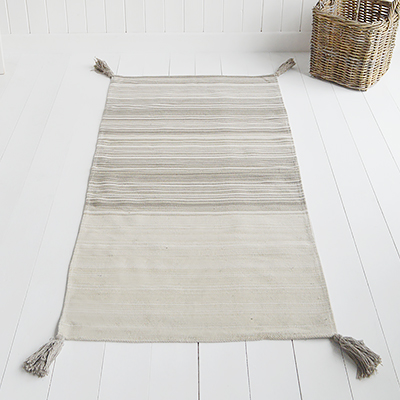 Hampton Rug Floor Grey and Linen New England Coastal, Country and City homes - The White Lighthouse Furniture for hallway, living room, bedroom and bathroom