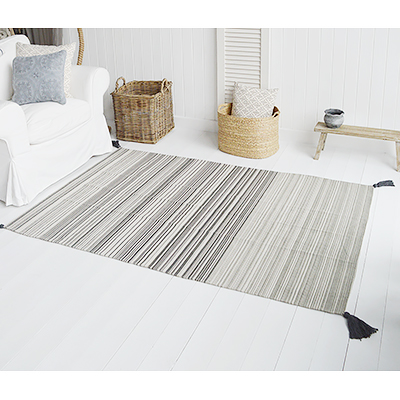 Hampton Rug Floor Grey and Linen New England Coastal, Country and City homes - The White Lighthouse Furniture for hallway, living room, bedroom and bathroom