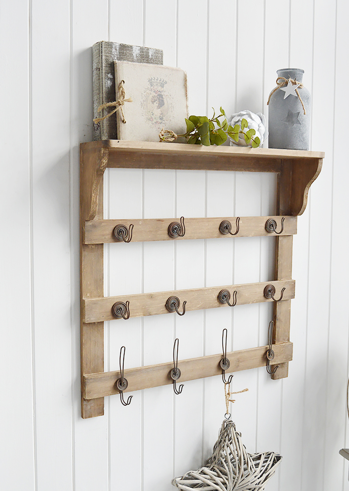 Pawtucket Wooden Hooks Shelf from The White Lighthouse