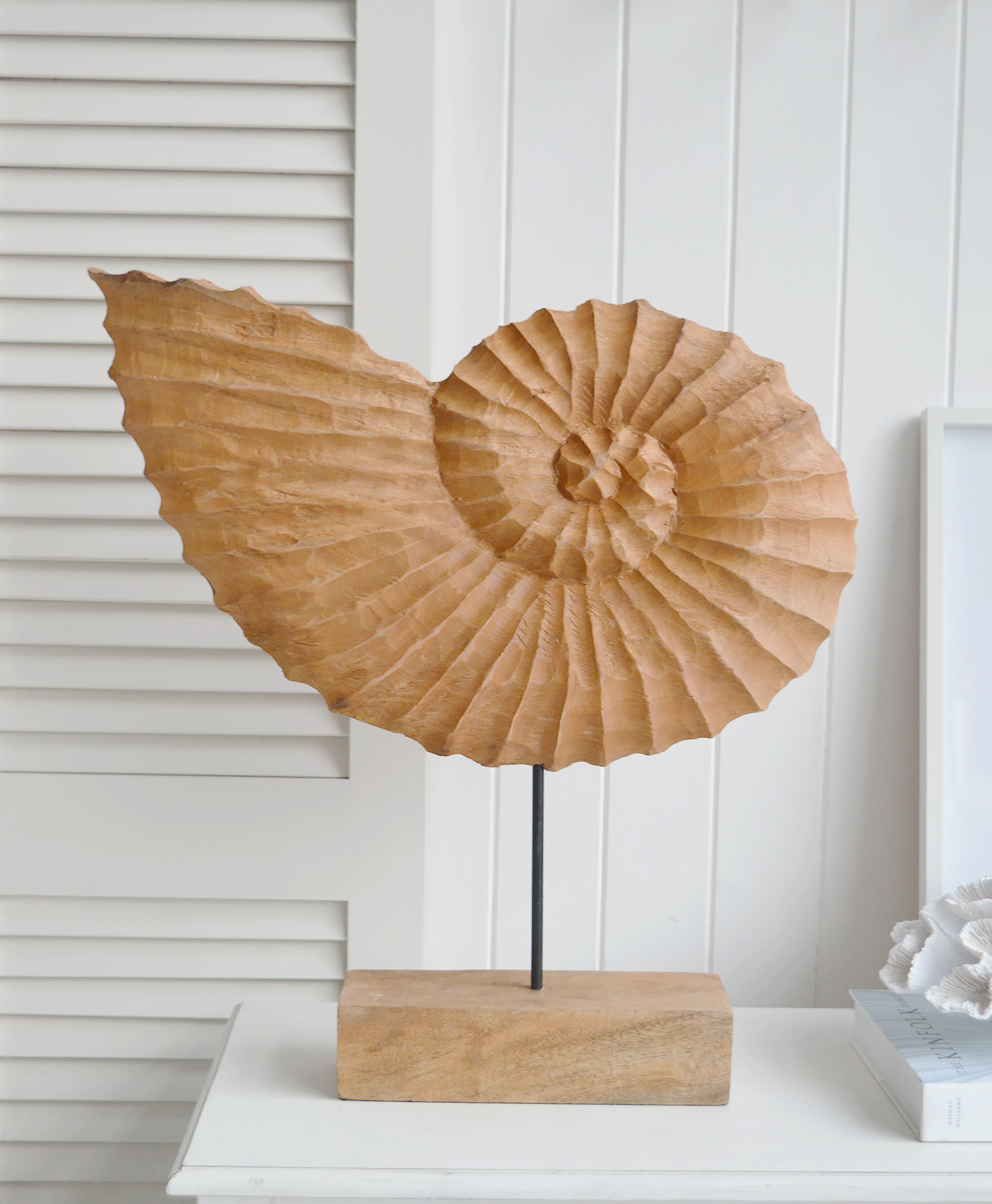 Large Standing Wooden Shell - New England, Hamnptons, Country, coastal and Modern Farmhouse Furniture and Interiors