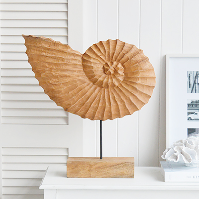 Large Standing Wooden Shell - Hamptons Style, New England Country, coastal and Modern Farmhouse Furniture and Interiors
