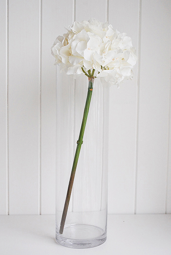 Realisitic White Artificial Hydrangea stem