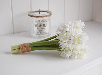 silk white hyacinth bunch