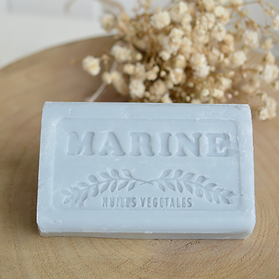 Handmade soaps in white and blue, perfect for styling New England, Hamptons and coastal homes