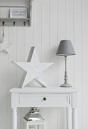 white wooden star