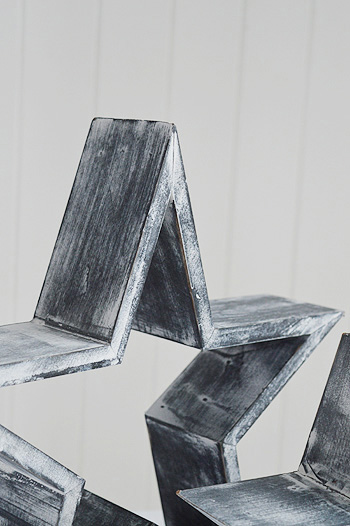 Close up of the large white and grey stars