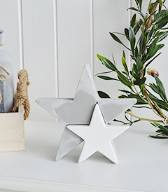 The White Lighthouse. White Furniture and accessories for the home. Grey and white stars designed to perfectly complement our New England Coastal and Country home interiors with our bedroom, living room and hallway white furniture