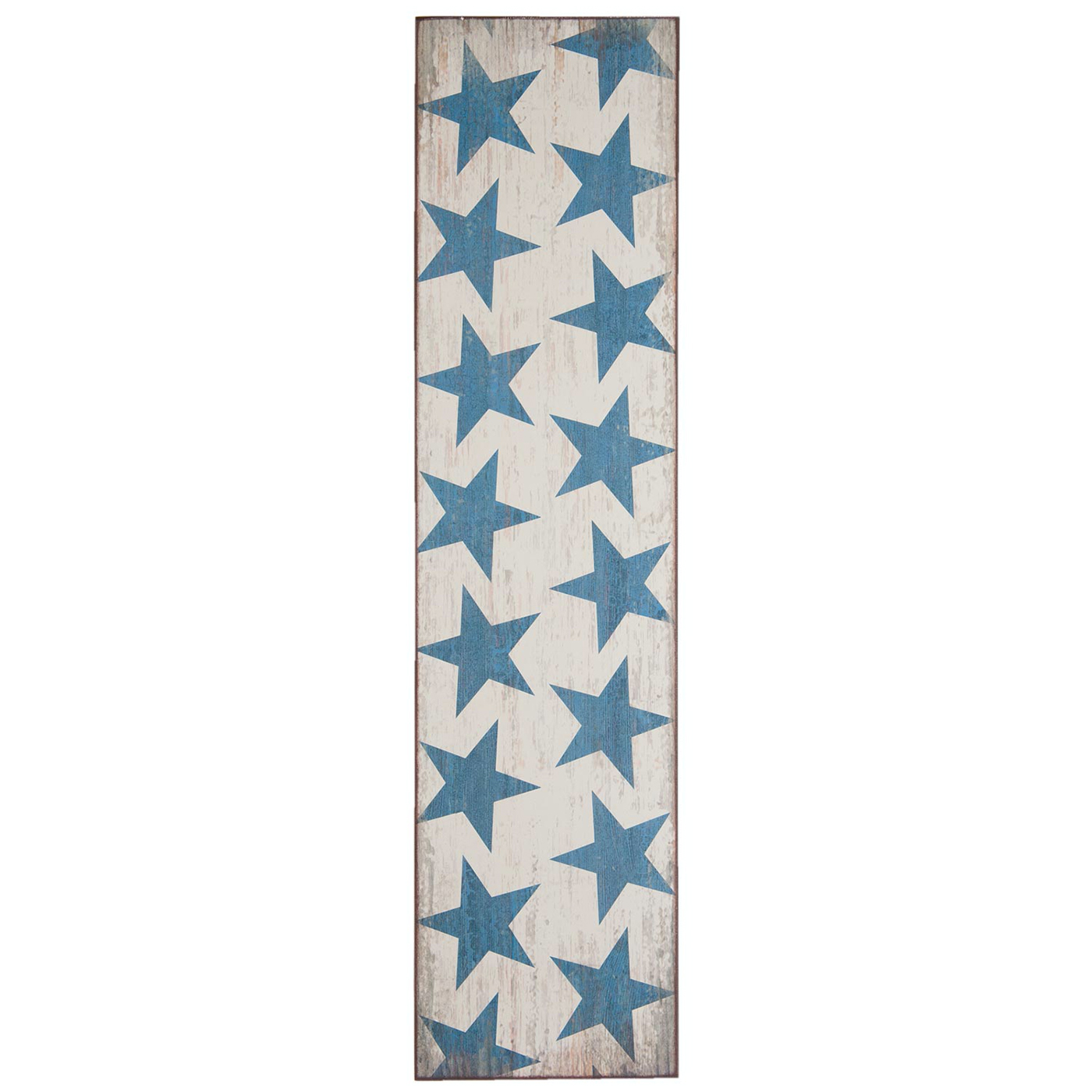 Large narrow sign with stars in blues and white for a traditional New England look from The White Lighthouse Furniture