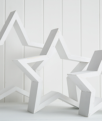 Set Of Decorative White Stars