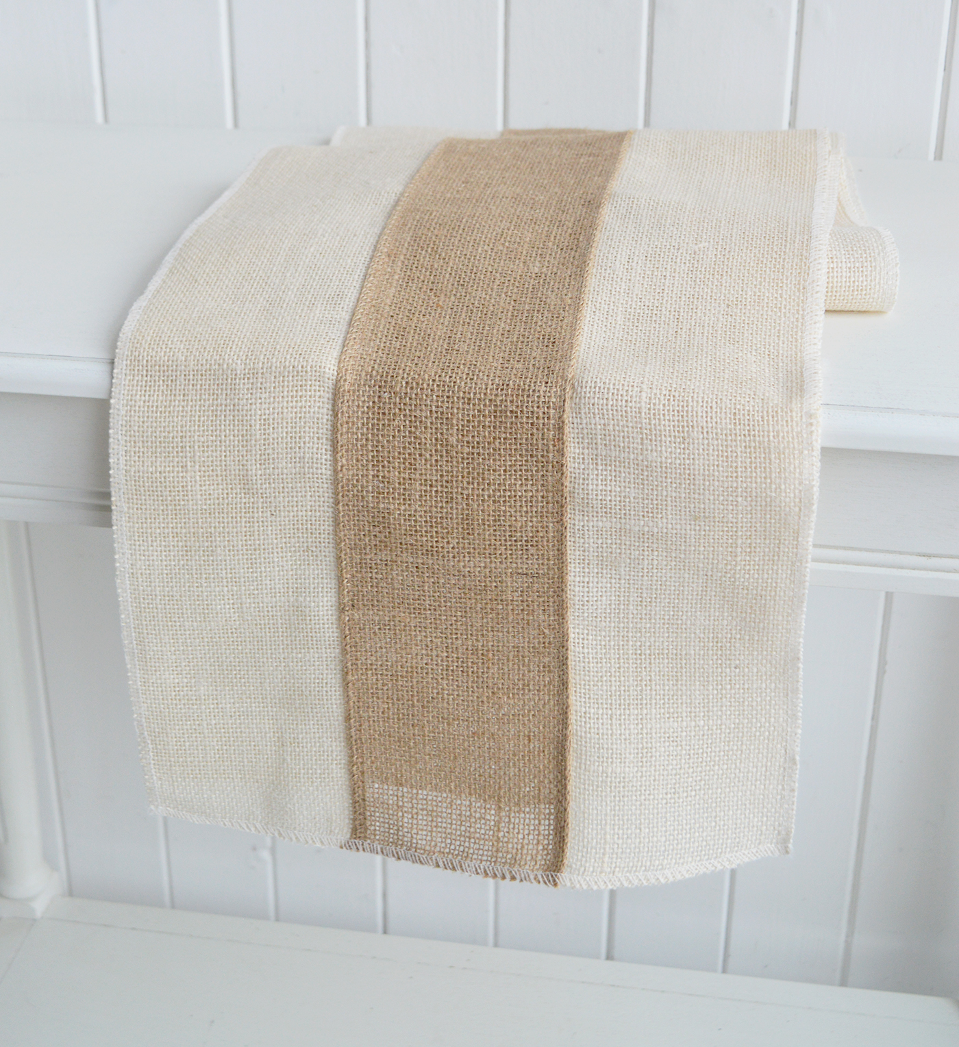 The Harpswell Jute Runner complements Hamptons, New England, farmhouse and neutral home décor with ease.