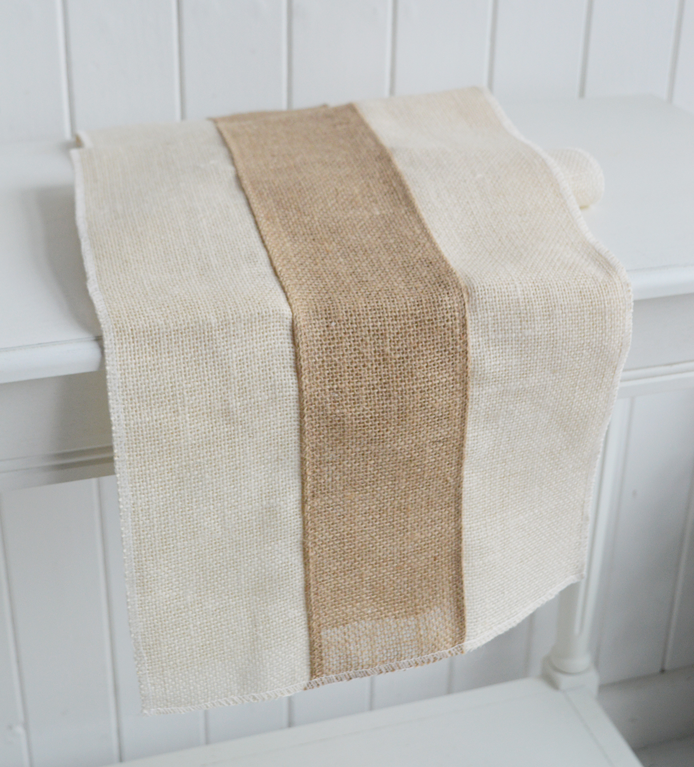 Add effortless coastal charm to your home with the Harpswell Jute Runner, a timeless natural jute table runner for every season.