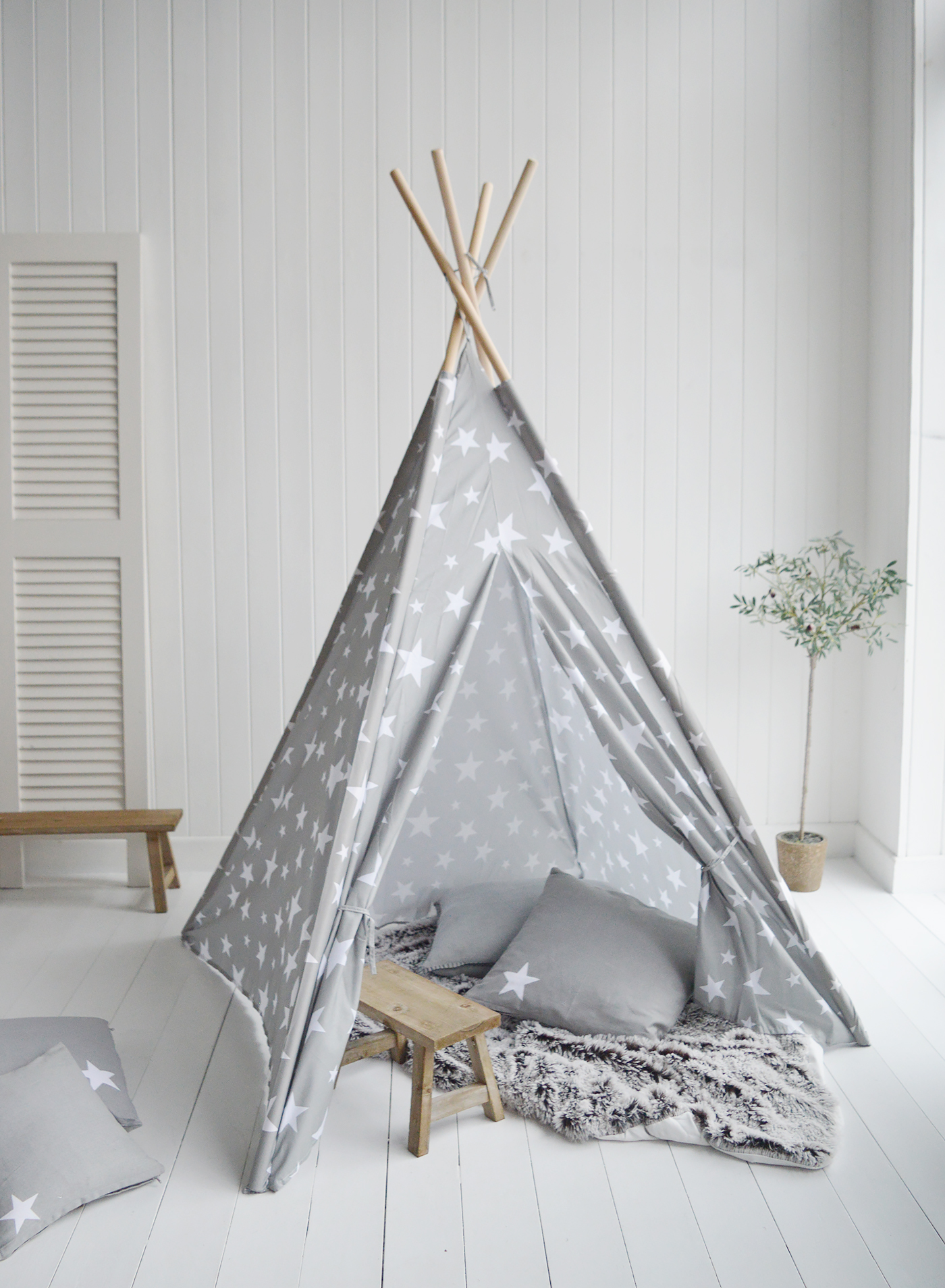 Grey and White Star Tepee - New England Furniture for coastal and country styled homes and interiors
