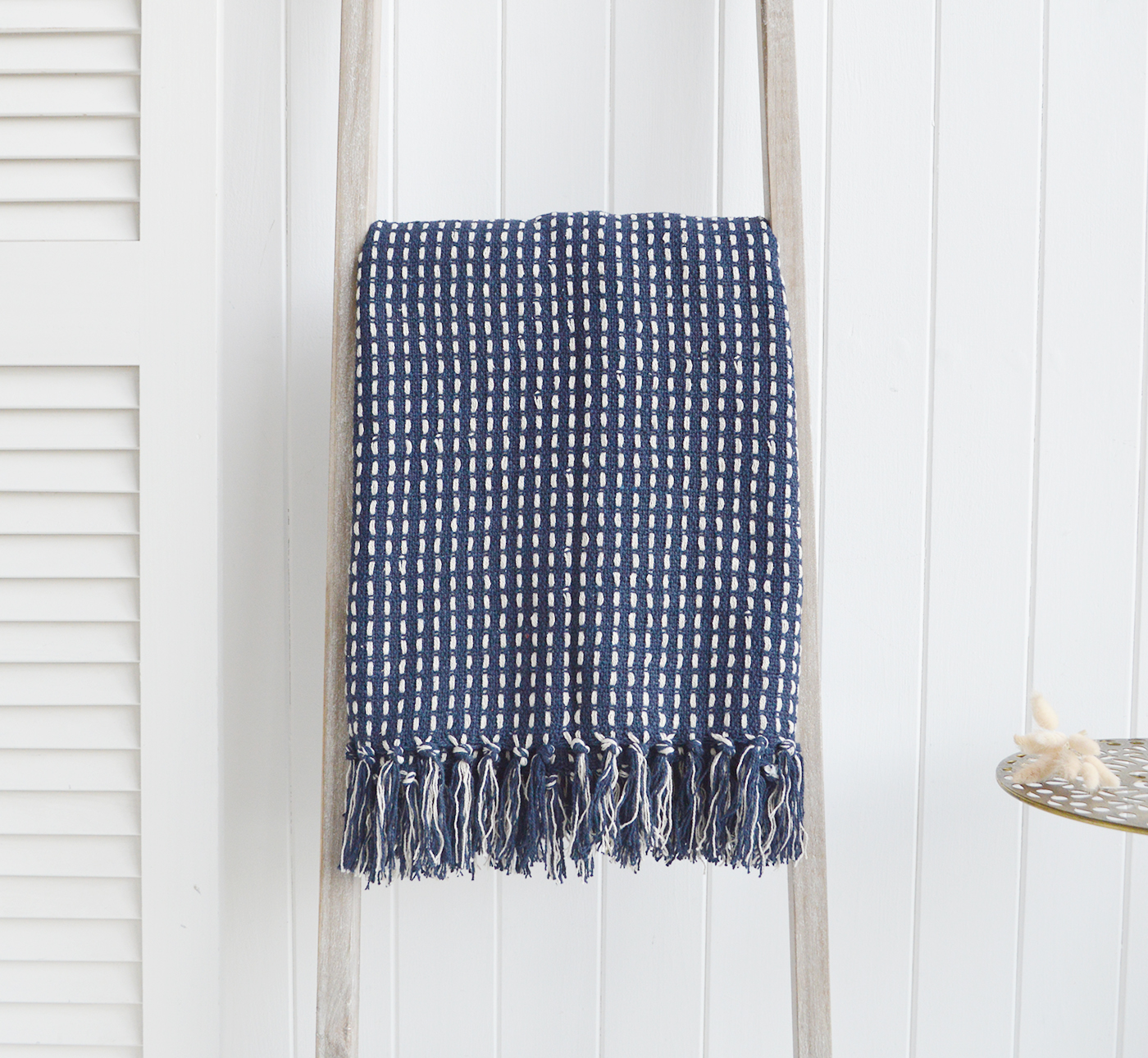 The White Lighthouse. New England Style White Furniture and accessories for the home. Coastal, country and modern farmhouse interiors and furniture. Camden throws and blankets