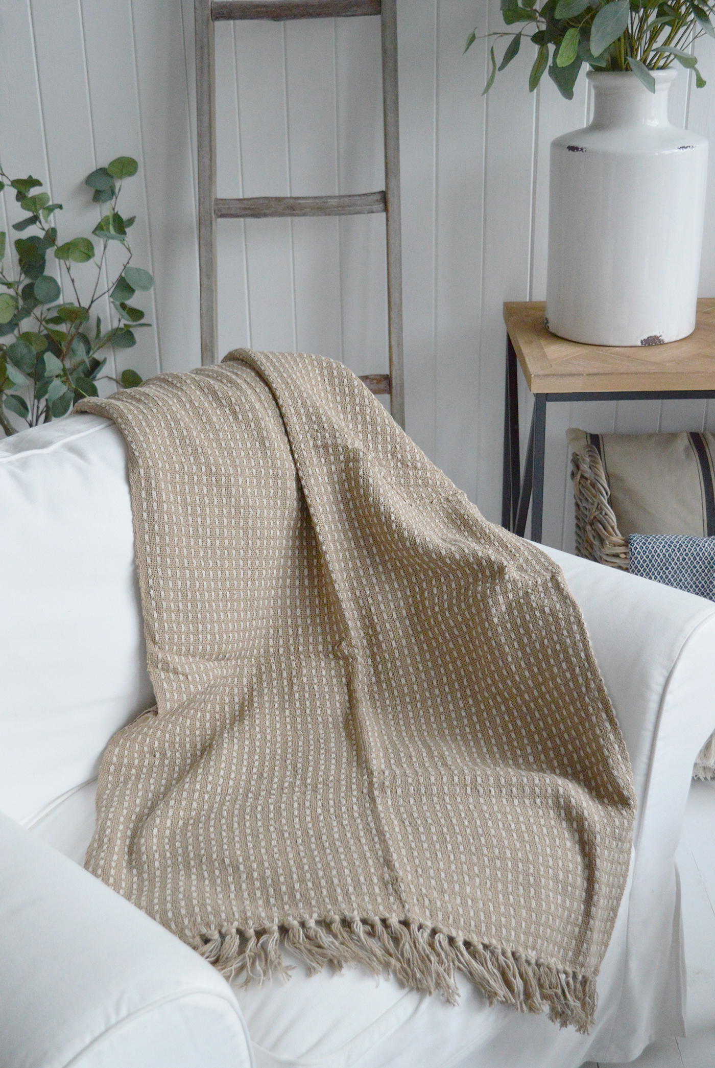 Camden range of throws, for New England style homes modern farmhouse, country and coastal interiors