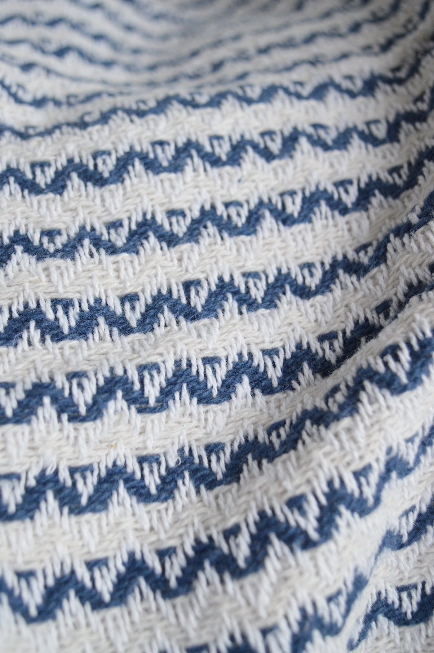 Hadley Throw Blanket in blue and white - New England, coastal and farm house style furniture and interiors