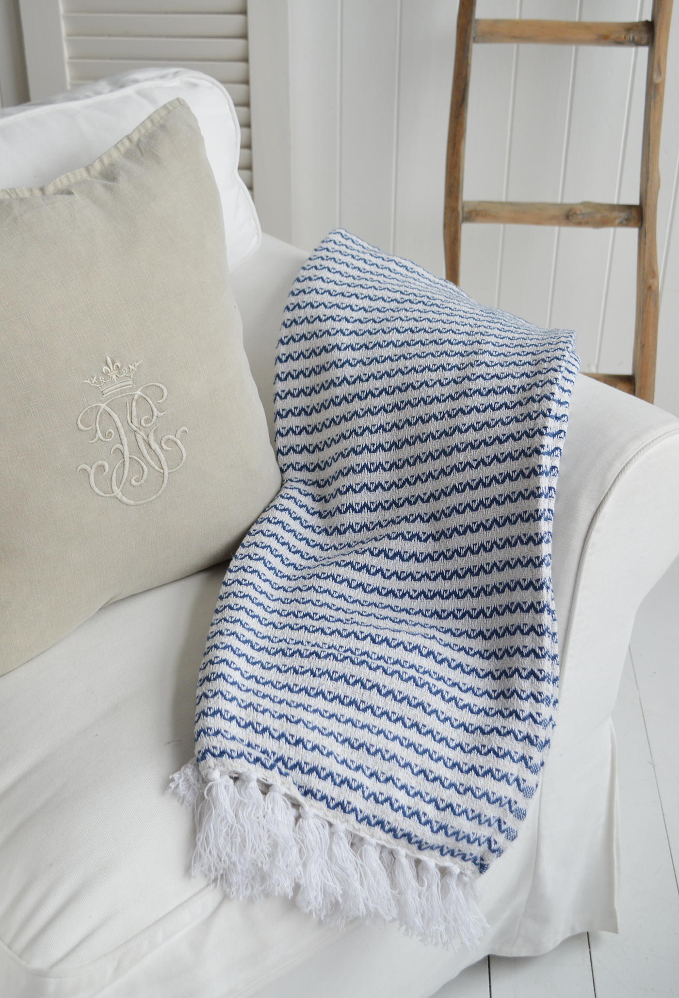 Hadley Throw Blanket - New England, country coastal and modern farmhouse style furniture and interiors
