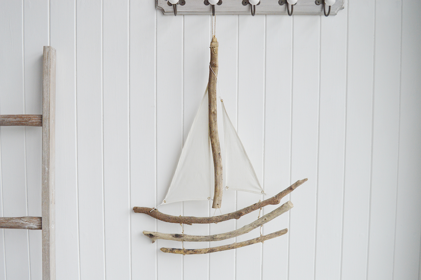 Nautical, coastal and beach home decor accessories and Furniture from The White Lighthouse Furniture - Driftwood Towel Rail