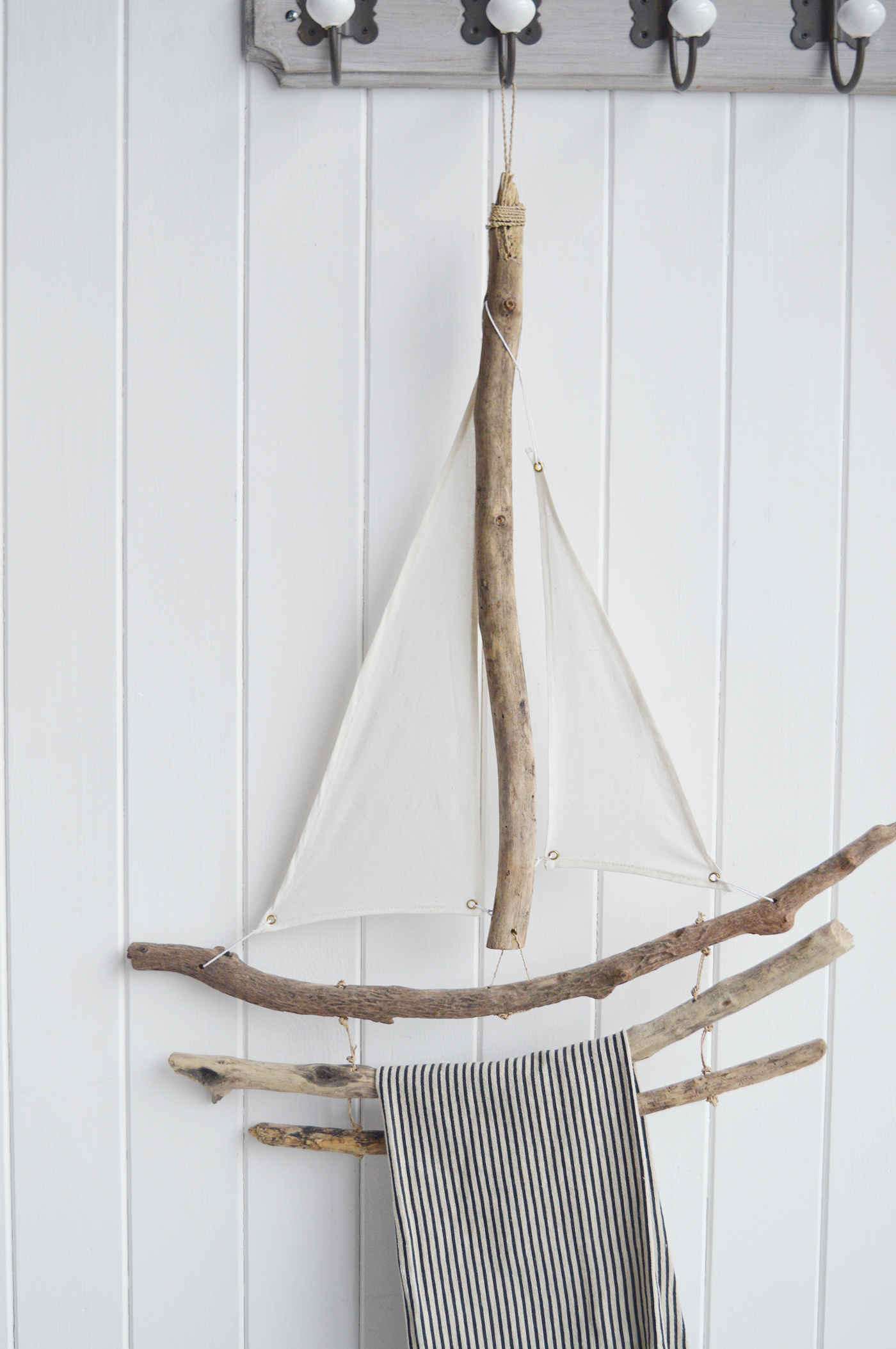 Nautical, coastal and beach home decor accessories and Furniture from The White Lighthouse Furniture - Driftwood Towel Rail