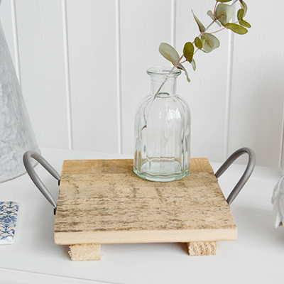 New England Peabody rustic Tray for coastal and country interiors from The White Lighthouse Furniture