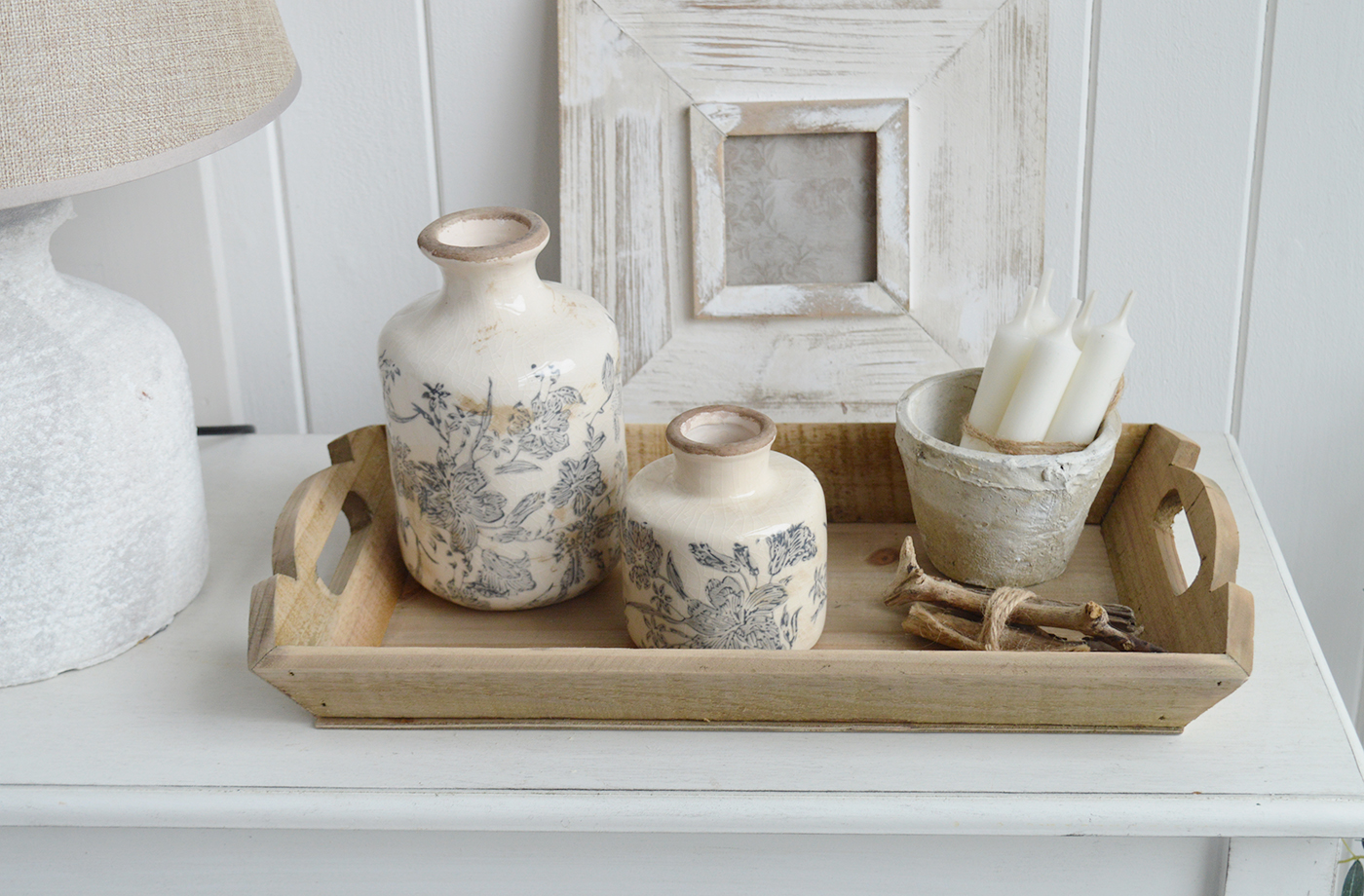 Wooden Pawtucket Display Tray - New England Coastal and Country Home Interiors