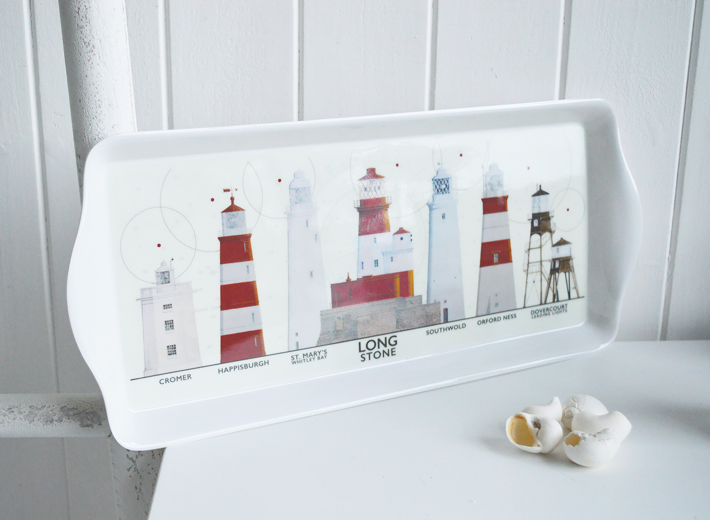 Lighthouse Sandwich Tray - Table Centre Piece for New England Style interiors for coastal, country and city home interiors from The White Lighthouse. Nautical Coastal Home Decor and Accessories