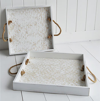 Set of 2 coastal style trays