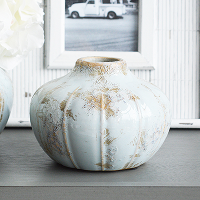 Blue Hill Ceramic Vases from The White Lighthouse coastal, New England and country , farmhouse furniture and home decor accessories UK