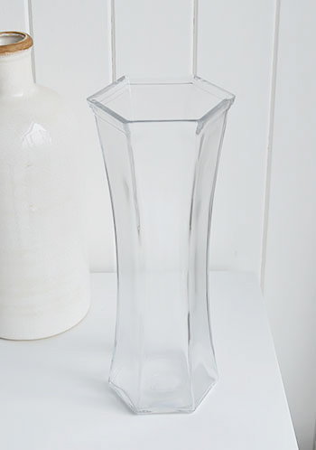 Tall glass vase