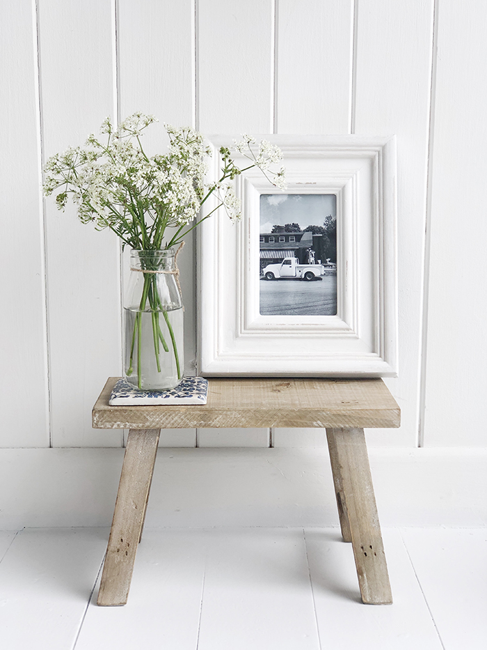 Small glass milk bottle bud vase for white homes in New England Style