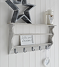 Parisian Grey narrow shelf and hooks