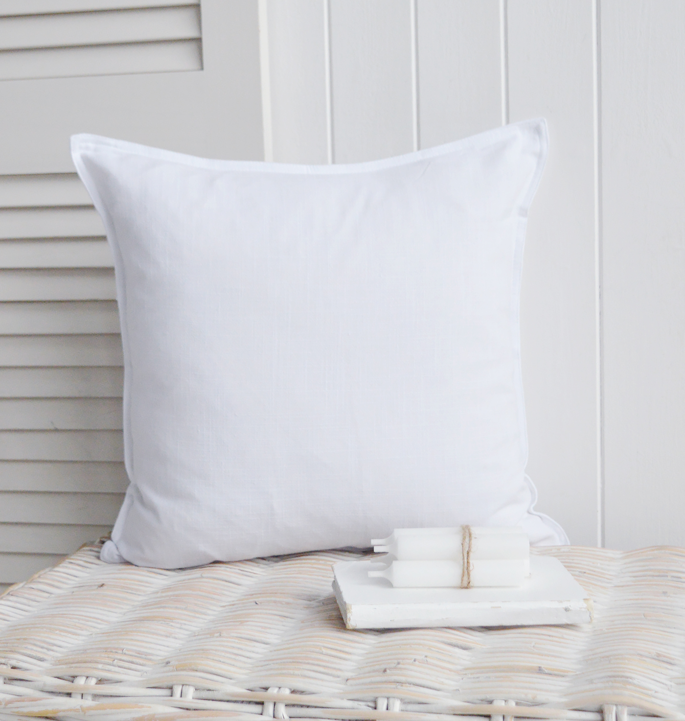 Hamilton white linen cushion cover to complement our range of coastal cushions