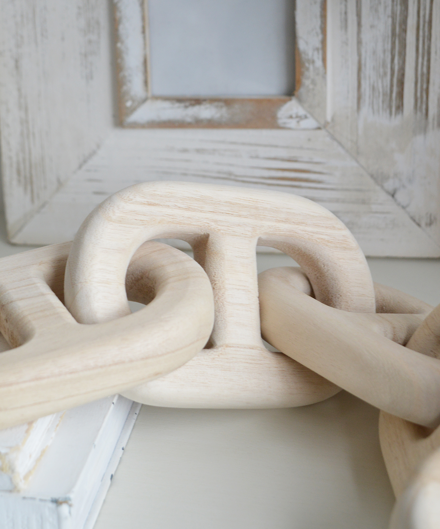 Wooden Anchor Chain Sculpture - Shelf, Coffee Table and Console Styling in Modern Farmhouse, Country and Coastal homes and Interiors