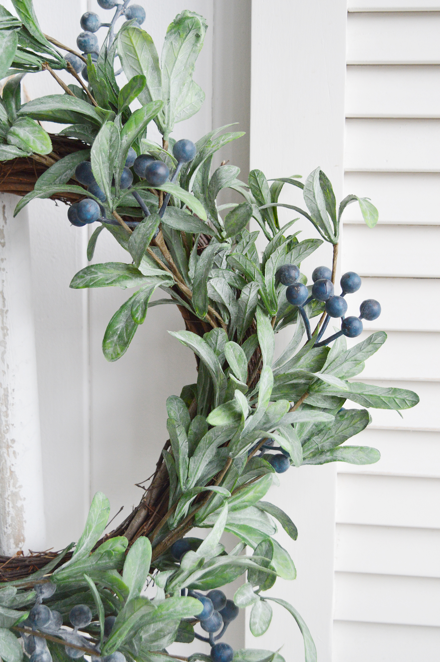 Large Blueberry Wreath for a traditional New England look to your room from The White Lighthouse Coastal and Country Furniture for the hallway, living room, bedroom and bathroom