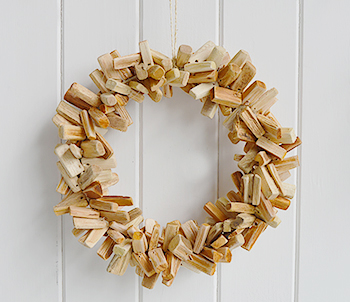 Hanging driftwood wreath