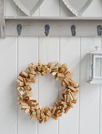 Decorative hanging wreath for coastal interiors