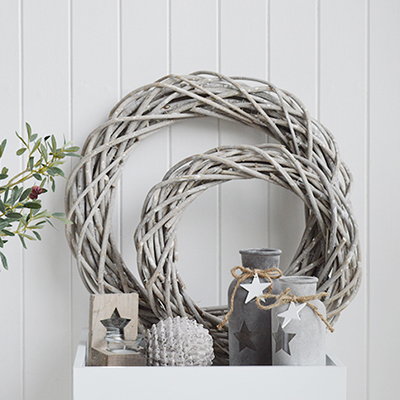 Grey willow round wreath