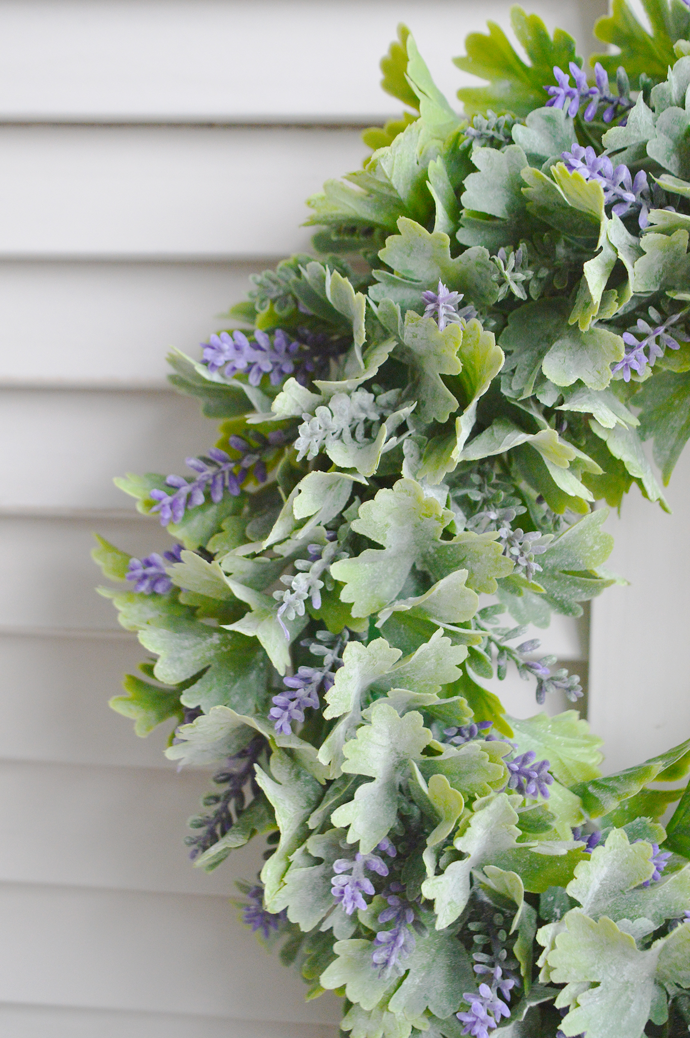 Lavender Wreath for a traditional New England look to your room from The White Lighthouse Furniture for the hallway, living room, bedroom and bathroom. New England coastal, country and farmhouse interiors