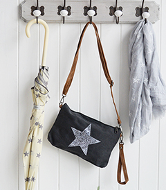 The White Lighthouse Furniture new England Lifestyle for Country and Coastal Living - light grey canvas star bag