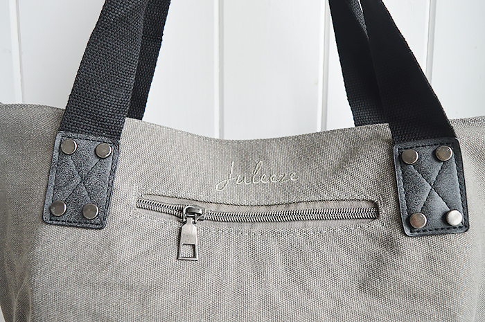 Light Grey Star Canvas Bag from The White Lighthouse New England Country Coastal White and Nordic furniture