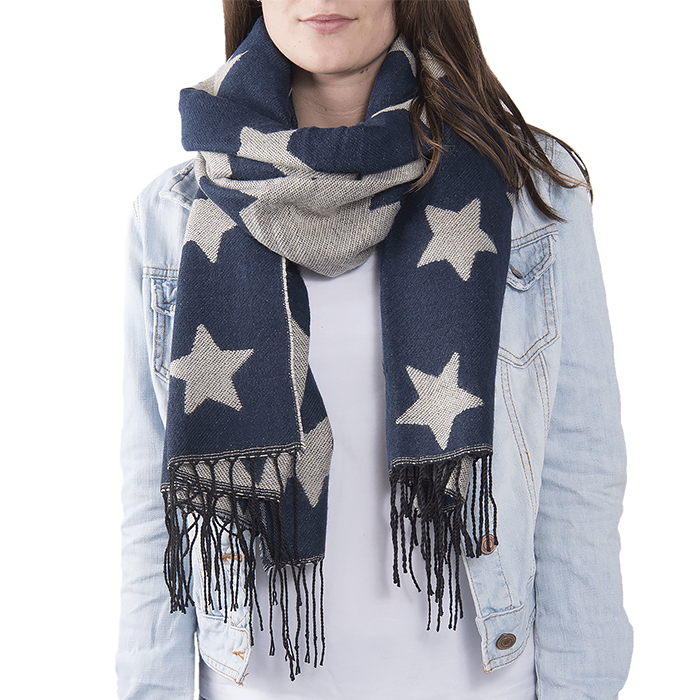 The White Lighthouse Furniture new England Lifestyle for Country and Coastal Living - navy star scarf