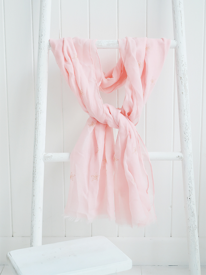 Pink and gold scarf from The WHite Lighthouse Lifestyle